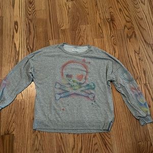 Lauren Moshi Tie Dye Skull Sweatshirt
